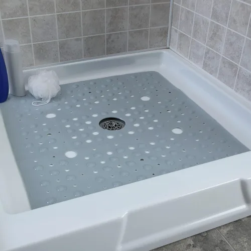 Miniatura 13 de SlipX Solutions Tapete de ducha cuadrado de gran tamaño de 27", tapete antideslizante para ancianos y niños, más de 100 ventosas de agarre potente
