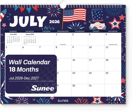 Miniatura 18 de SUNEE Calendario de pared 2026 de 18 meses, octubre de 2025 a marzo de 2027, 14.5 x 11.5 pulgadas, cuadrícula grande para colgar con papel grueso