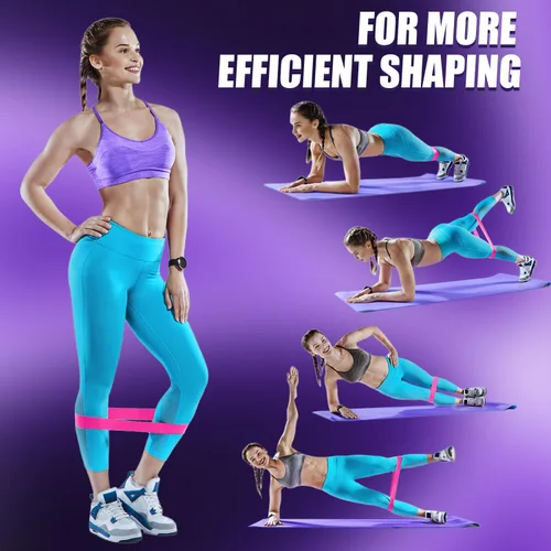 Miniatura 8 de WHATAFIT Bandas de resistencia, bandas de ejercicio, bandas de resistencia para entrenamiento, bandas de entrenamiento con asas para hombres y Rosa