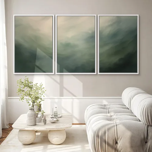Miniatura 440 de SIGNWIN Lienzo enmarcado para pared, arte con pinceladas de flujo neutro en tonos beige abstractos, ilustraciones, arte moderno, decorativo