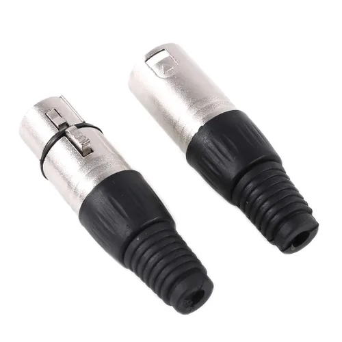 Miniatura 7 de Glarks Paquete de 20 conectores XLR de 3 pines macho/hembra, micrófono de audio, conector de enchufe de audio, carcasa plateada negra