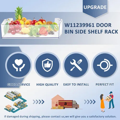 Miniatura 7 de W11239961 W10900538 - Estante de puerta de repuesto para refrigerador, compatible con estante de refrigerador Whirl-Pool Reemplaza 4591452 AP6333410