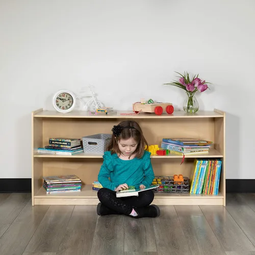 Miniatura 2 de Flash Furniture Hercules - Armario de madera de 2 secciones para el aula escolar para uso comercial o doméstico, seguro, diseño apto para niños, 24