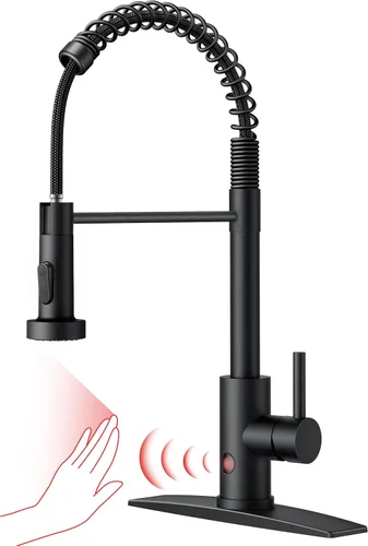 Miniatura 36 de FORIOUS Grifo de cocina con rociador extraíble, grifo de fregadero clásico de resorte extraíble de acero inoxidable comercial de una sola manija