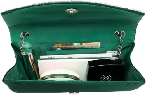 Miniatura 5 de Dasein Bolsos de mano para mujer, bolsos de noche formales con diamantes de imitación para boda, fiesta, baile de graduación, bolso elegante Verde