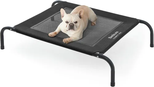 Miniatura 23 de Bedsure Cama elevada para perros al aire libre de tamaño grande, cama portátil de hamaca para mascotas con marco elevado y refrescante para Verde
