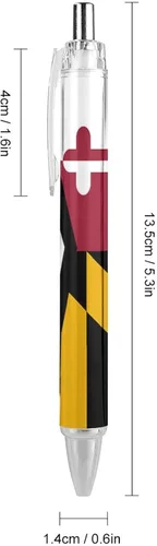 Miniatura 2 de Bolígrafo con la bandera del estado de Estados Unidos y Maryland, bolígrafo retráctil de tinta azul, bolígrafo de trabajo para hombres y mujeres, 4