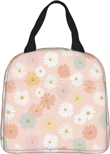 Miniatura 14 de Lonchera con diseño a cuadros azules aislada, bolsa térmica para almuerzo para adultos, niños, niñas, mujeres, oficina, trabajo, escuela, picnic