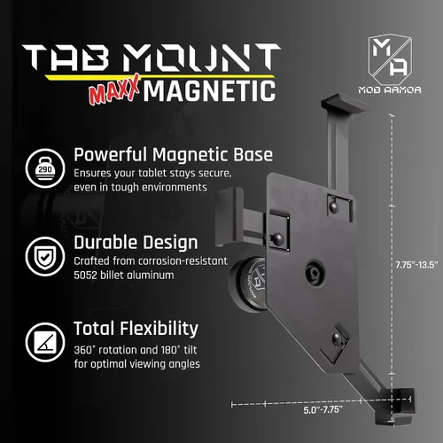 Miniatura 3 de Mob Armor Tab Mount Maxx - Soporte magnético para tablet – Soporte universal para tableta con base magnética para tabletas de 7 a 13 pulgadas