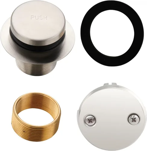 Miniatura 13 de HIDROP Kit de Conversión de Drenaje Tip Toe para Bañera, Kit de Recambio de Drenaje para Baño en Níquel Cepillado con Placa Frontal