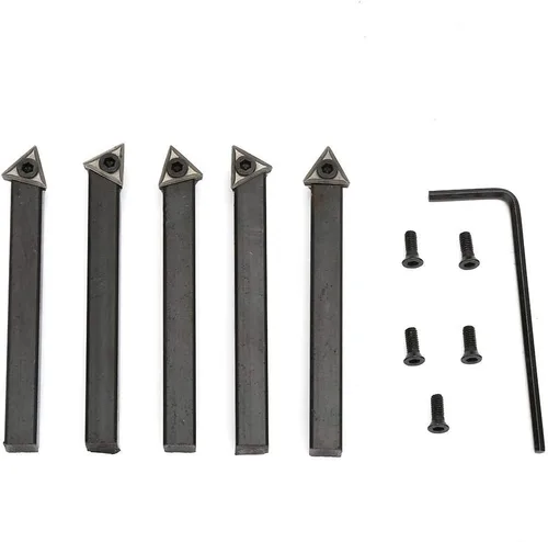 Miniatura 3 de Juego de 5 piezas de insertos de carburo indexables de 1/4 pulgadas, broca de herramientas de torno de carburo, broca de inserción de herramientas