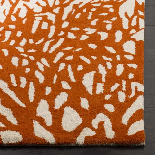 Miniatura 3 de SAFAVIEH Bella Collection BEL115B - Alfombra de lana de primera calidad hecha a mano de 6 x 9 pies, color beige y terracota Beige/Terracota