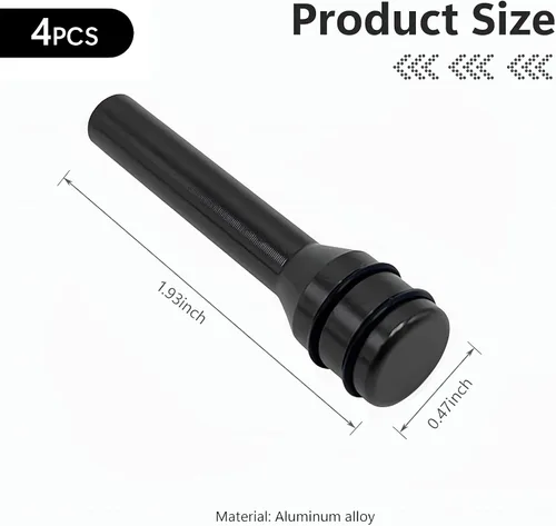 Miniatura 2 de Paquete de 4 pomos para cerradura de puerta de automóvil, 1.93 x 0.47 pulgadas, pasadores personalizados para cerradura de puerta interior, Negro