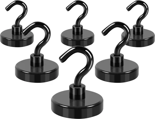 Miniatura 20 de Neosmuk Ganchos magnéticos extrafuertes con resistencia de más de 27 lbs, con imanes de tierras raras resistentes para refrigerador, crucero, Bronce