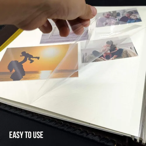 Miniatura 3 de Álbum de fotos Totocan con páginas autoadhesivas, gran álbum de fotos magnético autoadhesivo con cubierta de piel de estilo vintage, álbumes DIY