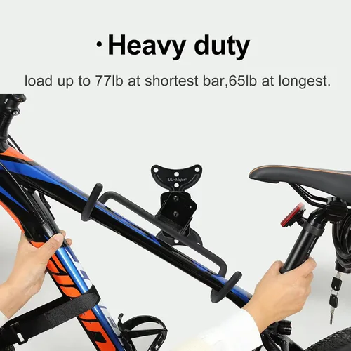 Miniatura 6 de UU-Major Soporte de pared para bicicleta, colgador de bicicleta resistente, gancho de bicicleta montado para pared de garaje, soporte horizontal