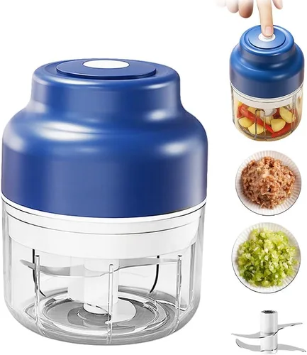 2026 Mejora Eléctrica Mini Picador de Ajos, Procesador de Alimentos Portátil con Carga USB y Picador de Vegetales, Molinillo de Verduras para Ajos,