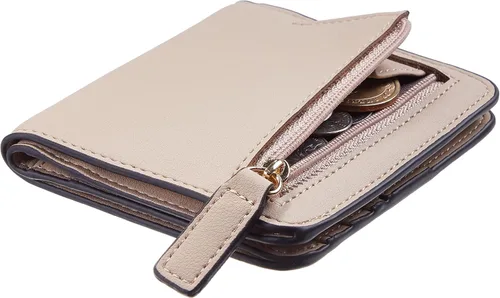 Miniatura 2 de Gostwo - Cartera compacta de piel genuina de lujo para mujer con bloqueo de RFID y ventana de identificación