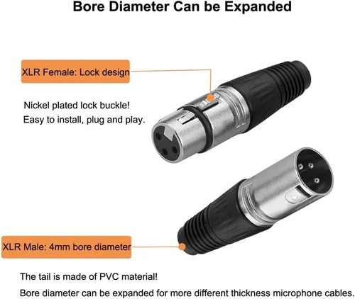 Miniatura 4 de 2 machos + 2 hembras 3 pines XLR tipo soldadura micrófono línea conector conector micrófono audio socket (paquete de 4)