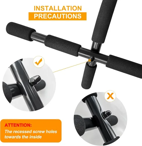 Miniatura 6 de ENERGI CORE Barra de dominadas para puerta – Barra de barbilla de agarre múltiple, no requiere tornillos – Barra de marco de puerta resistente