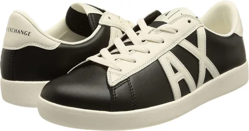Miniatura 7 de AX ARMANI EXCHANGE Zapatos deportivos de cuero con logotipo para hombre, Blanco