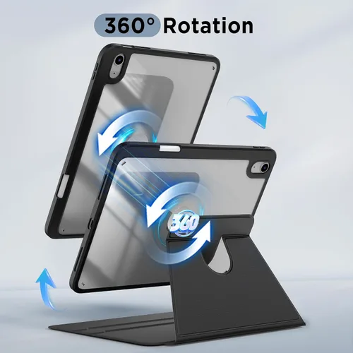 Miniatura 3 de CACOE Funda giratoria 360 para iPad (A16) de 11ª/10ª generación con soporte para lápices 2025/2022 de 11/10.9 pulgadas, a prueba de golpes