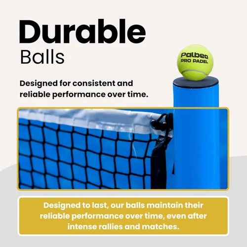 Miniatura 6 de Palbea PRO Padel Balls. 6/12/24 Tubes of 3 Padel Tennis Balls FIP Approved. Paddle Balls Made of HV Felt for Training and Tournament. Suitable for