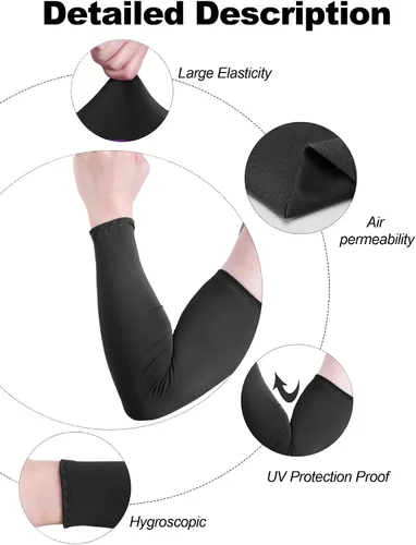 Miniatura 11 de Bememo 16 pares de mangas de brazo para hombres y mujeres, protección UV, mangas refrescantes para brazos, fundas para brazos