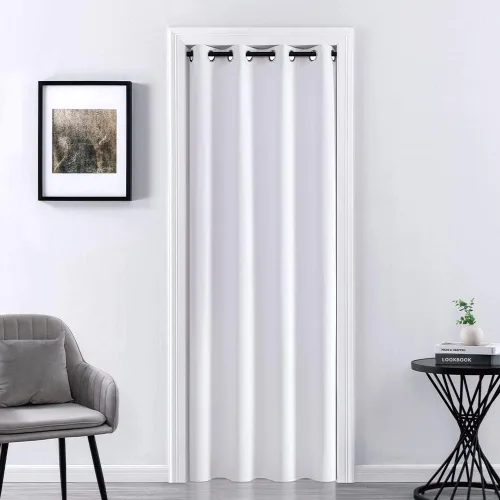 XTMYI Cortina de armario para dormitorio, armario, privacidad, puertas de acordeón plegables de imitación, cortinas divisoras opacas insonorizadas