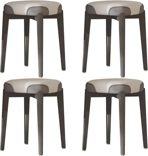 Miniatura 13 de Sillas de comedor de madera maciza, silla de cocina apilable, sillas de comedor, silla acolchada Simplicity, estructura de mortaja y espiga para Gris