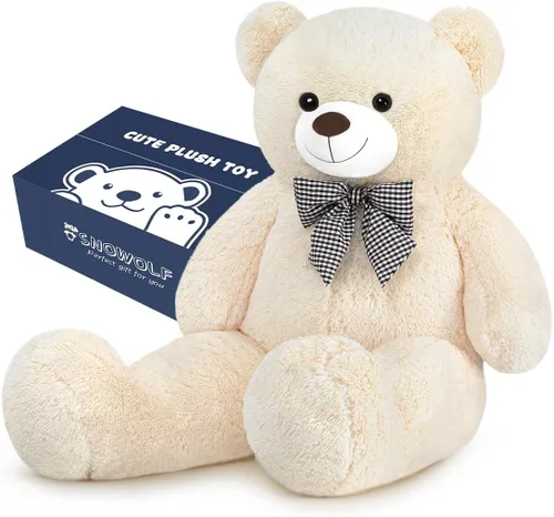 Miniatura 11 de SNOWOLF Oso de peluche gigante de 47 pulgadas, regalo para el Día de la Madre, oso de peluche gigante de 47 pulgadas, lindo oso suave de tamaño real