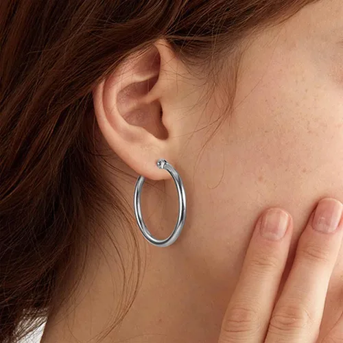 Miniatura 4 de Jstyle 3-4pares de aretes argollas de acero inoxidable, aro de 10mm-50mm para mujer