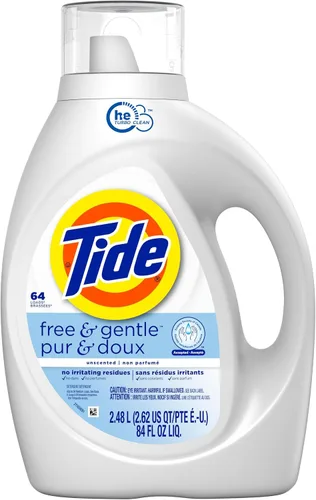 Miniatura 11 de Tide Free & Gentle - Detergente líquido suave para ropa, 64 cargas