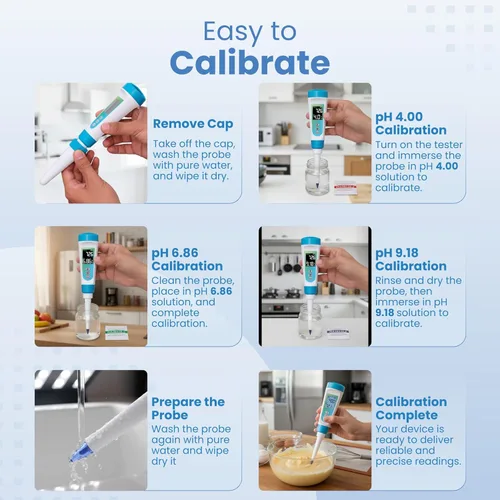 Miniatura 5 de Medidor digital de pH para alimentos, probador de pH profesional con sonda de lanza para masa madre, fermentación, salsa picante, enlatado, queso