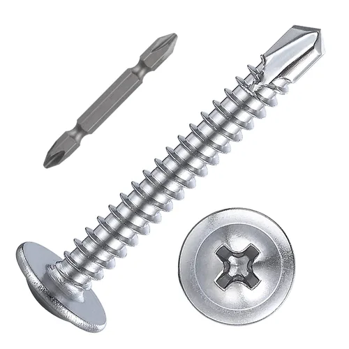 Miniatura 11 de (200 piezas) Wensilon #10×1" para Tornillos Autorroscantes para Chapa Metálica de Acero Inoxidable 410 con Cabeza de Brida de Alta Resistencia