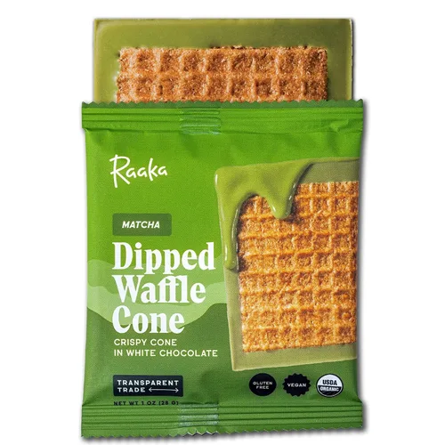Miniatura 12 de Raaka Barra de cono de gofres de chocolate, juego de cono de gofre en chocolate negro Chocolate negro gourmet de grano a barra Orgánico, vegano