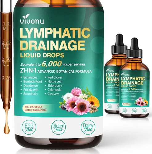Miniatura 16 de Gotas de drenaje linfático 21 en 1 para liposomal, 6000 mg Suplemento de apoyo del sistema inmunológico y linfático para mujeres y hombres