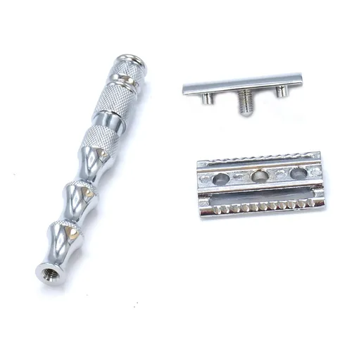 Miniatura 2 de OdontoMed2011® Maquinilla de afeitar clásica de seguridad de doble filo de 3 piezas de mango largo (BTS-322)