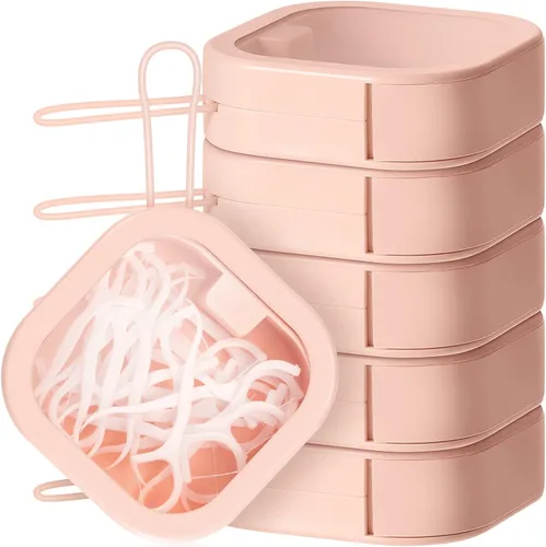 Miniatura 11 de Kathfly 6 piezas contenedor dispensador de gomas para el cabello organizador soporte para horquillas portátil para viajes soporte para hisopos