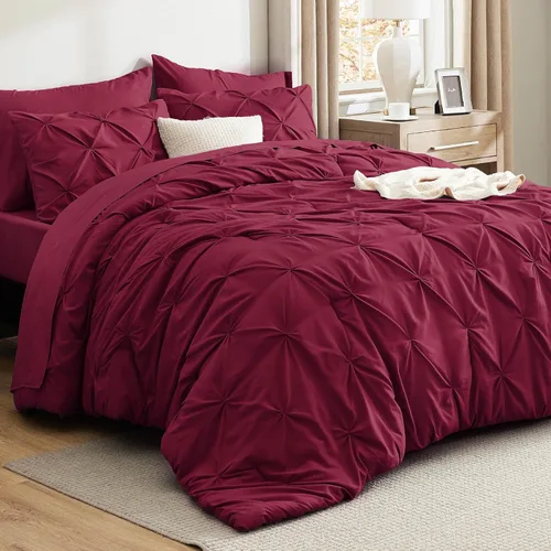 Miniatura 56 de Bedsure - Juego de edredón tamaño matrimonial verde azulado - Juego de ropa de cama tamaño matrimonial en una bolsa de 7 piezas, juego de cama 14