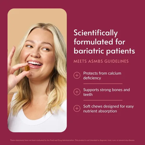 Miniatura 2 de Bariatric Advantage Picaduras masticables de citrato de calcio 250 mg con vitamina D3 para pacientes de cirugía bariátrica, incluyendo bypass
