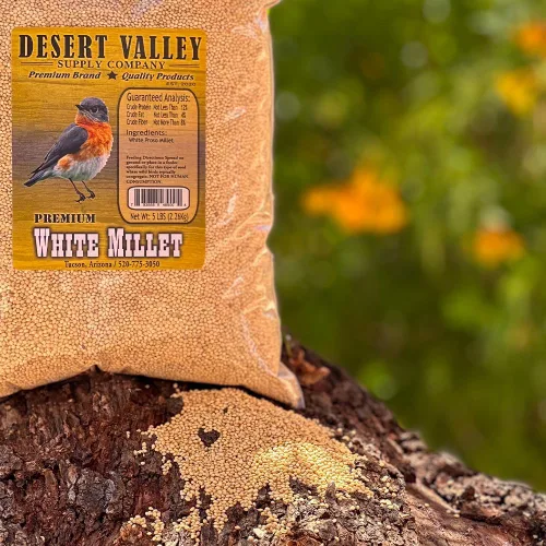 Miniatura 2 de Desert Valley - Semillas de mijo blanco, todo natural, sin OMG Alimento para aves silvestres prémium para cardenales, pinzones, pájaros cantores