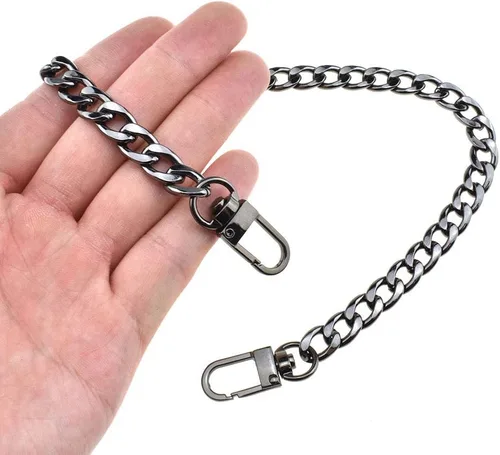 Miniatura 45 de HAHIYO Correa metálica de cadena para bolso de 43.3' de oro para bolso cruzado, bandolera y bolso de mano, cómoda y plana de 0.4' de ancho, extra