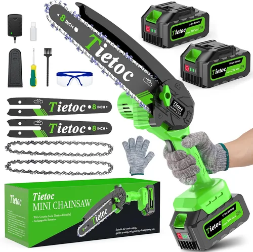 Miniatura 10 de Tietoc Motosierra eléctrica de 6 pulgadas, inalámbrica, funciona con pilas, sierra de mano para recorte de madera/árboles, Sawzall para el hogar