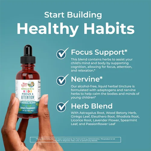 Miniatura 5 de MaryRuth Organics Gotas para la Concentración y Atención Infantil Gotas Orgánicas USDA Ginkgo Biloba Raíz de Rhodiola y Raíz de Regaliz