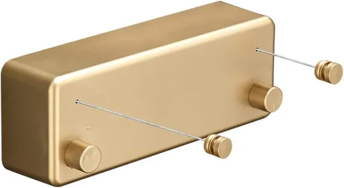 BESy Funda retráctil ABS + secadora de aluminio con cuerda doble de acero inoxidable ajustable, estilo hotel, resistente, método de montaje en