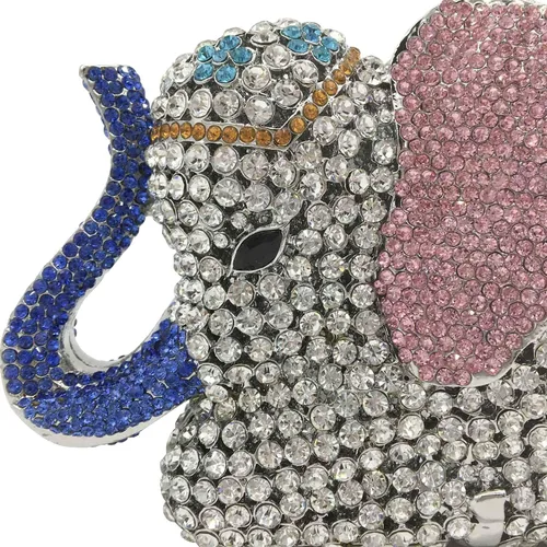 Miniatura 4 de Elefante noche Embragues Bolsas Metal Cristal Embrague Minaudiere Boda Nupcial Bolsos y Bolsos
