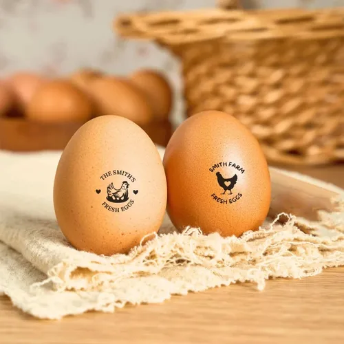 Miniatura 8 de Sellos de huevos personalizados para huevos frescos Sello de huevo de goma personalizado Etiquetas de huevos de granja Regalos de gallinero