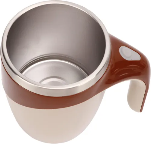 Miniatura 5 de Taza de café con agitación magnética automática de 12.8 fl oz, taza de acero inoxidable para café, té, leche de chocolate caliente, taza de mezcla