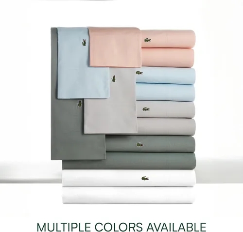 Miniatura 7 de Lacoste - Juego de sábanas de percal 100% algodón de 3 piezas – Ropa de cama ligera y ultrasuave con bolsillos profundos, resistente a las arrugas